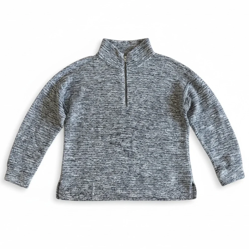New J. Crew Mercantile Marled Half Zip Pullover Sweater Preppy Casual Gray XL